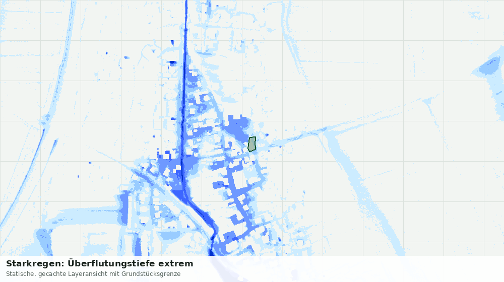 Statische Kartenansicht: Starkregen: Überflutungstiefe extrem