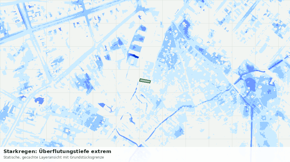Statische Kartenansicht: Starkregen: Überflutungstiefe extrem