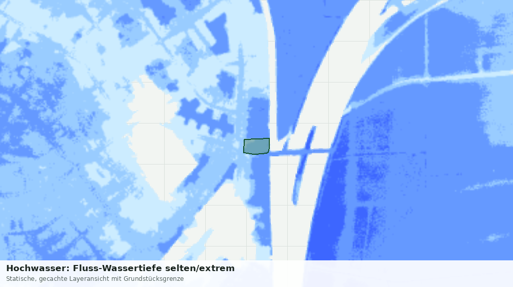 Statische Kartenansicht: Hochwasser: Fluss-Wassertiefe selten/extrem