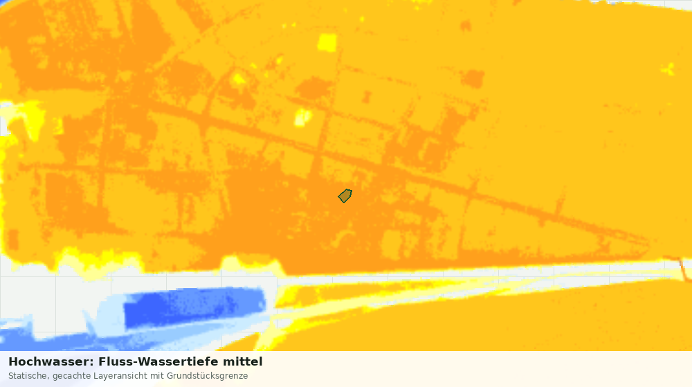 Statische Kartenansicht: Hochwasser: Fluss-Wassertiefe mittel