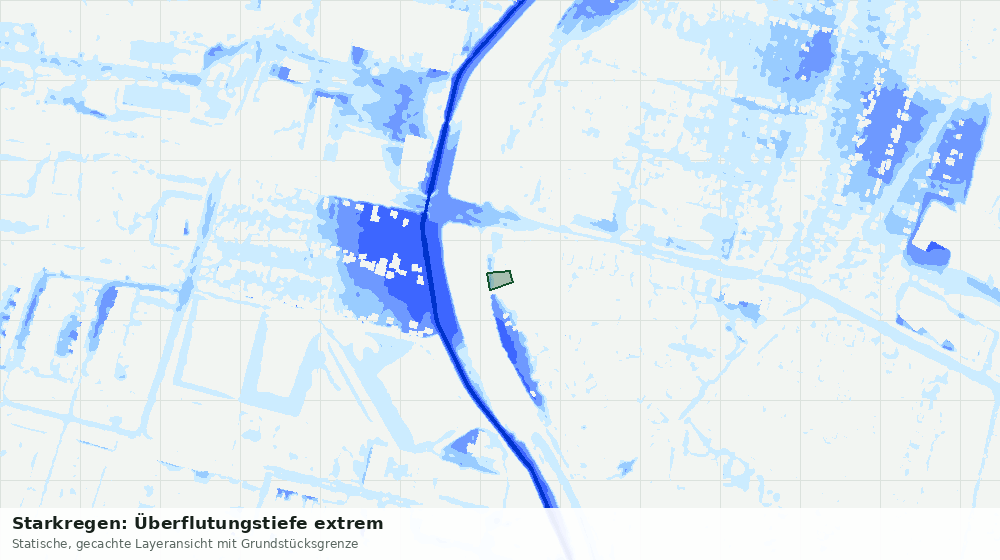 Statische Kartenansicht: Starkregen: Überflutungstiefe extrem
