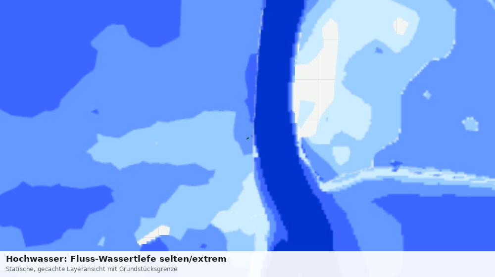 Statische Kartenansicht: Hochwasser: Fluss-Wassertiefe selten/extrem