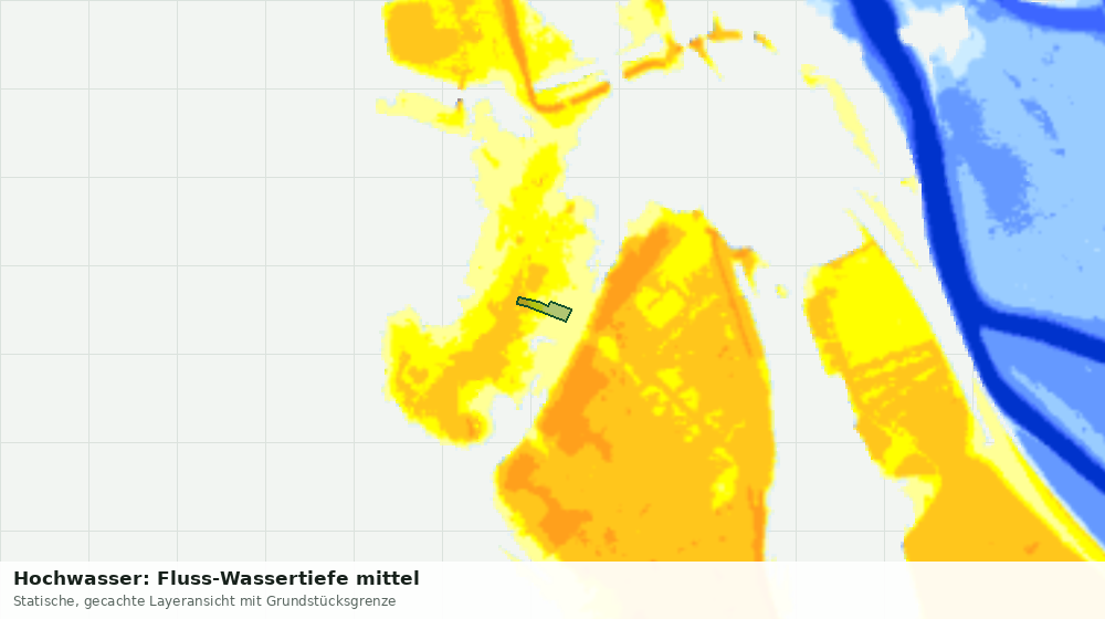 Statische Kartenansicht: Hochwasser: Fluss-Wassertiefe mittel