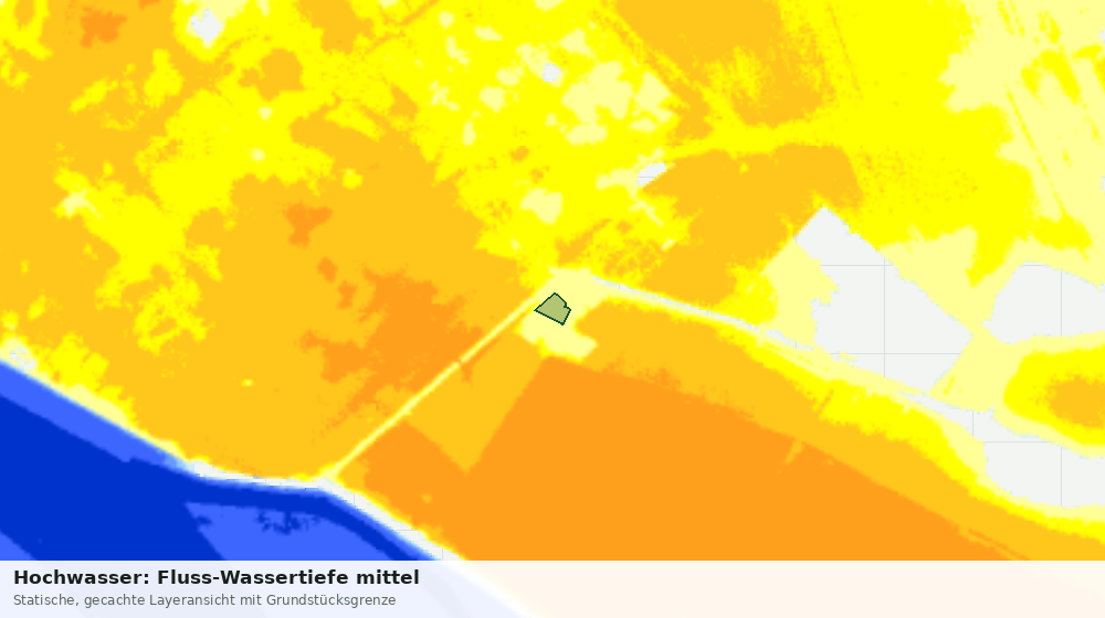 Statische Kartenansicht: Hochwasser: Fluss-Wassertiefe mittel