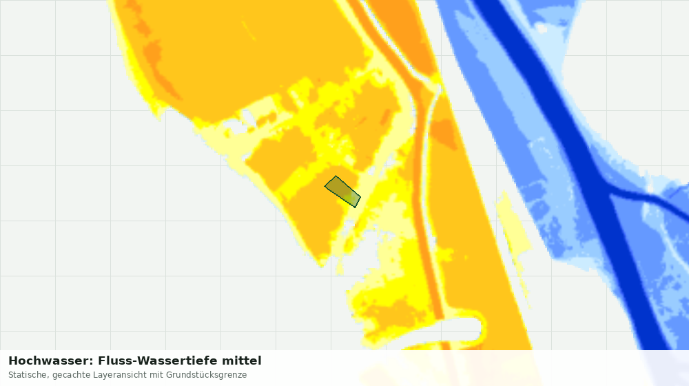 Statische Kartenansicht: Hochwasser: Fluss-Wassertiefe mittel
