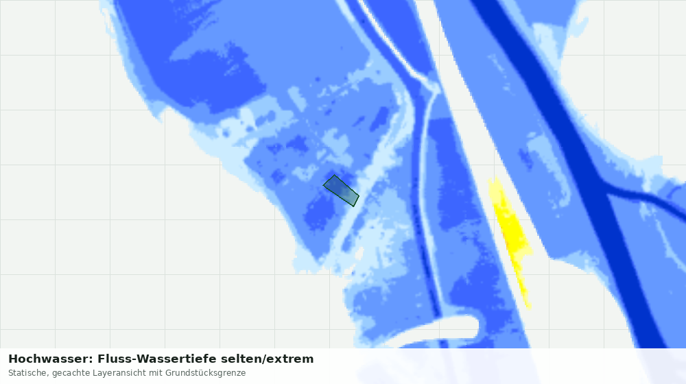 Statische Kartenansicht: Hochwasser: Fluss-Wassertiefe selten/extrem