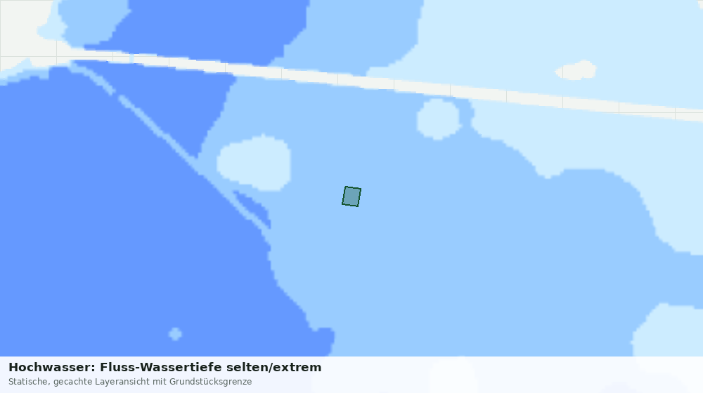 Statische Kartenansicht: Hochwasser: Fluss-Wassertiefe selten/extrem