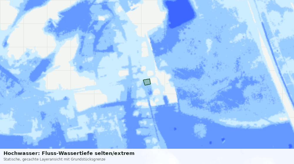 Statische Kartenansicht: Hochwasser: Fluss-Wassertiefe selten/extrem