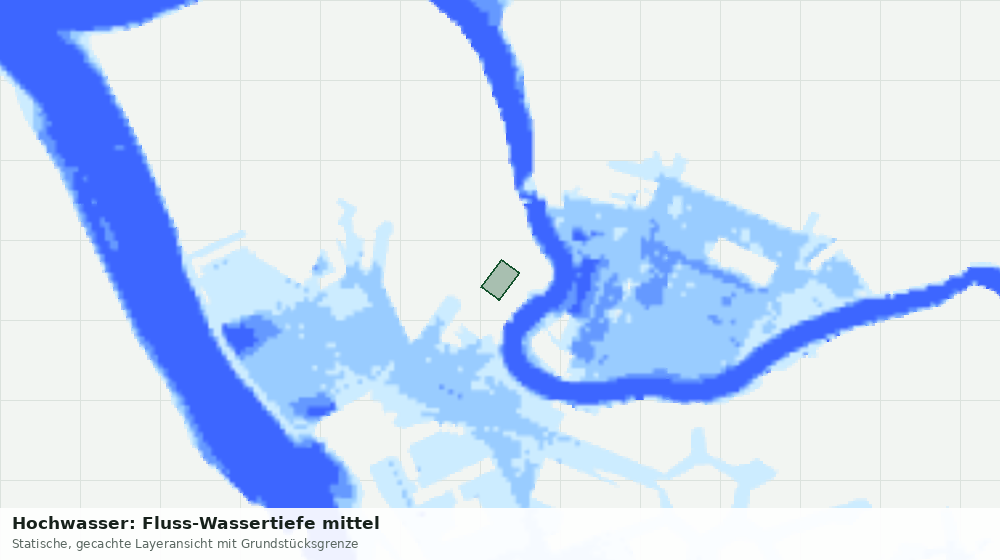 Statische Kartenansicht: Hochwasser: Fluss-Wassertiefe mittel