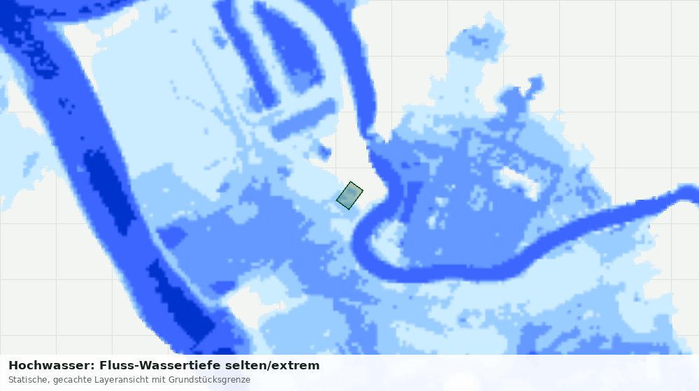 Statische Kartenansicht: Hochwasser: Fluss-Wassertiefe selten/extrem