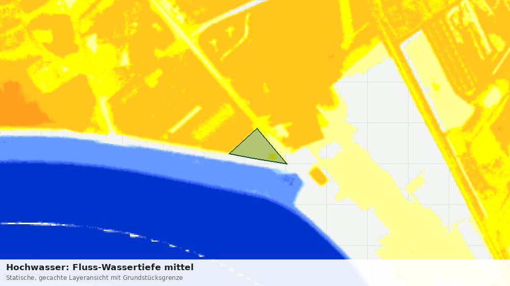 Statische Kartenansicht: Hochwasser: Fluss-Wassertiefe mittel