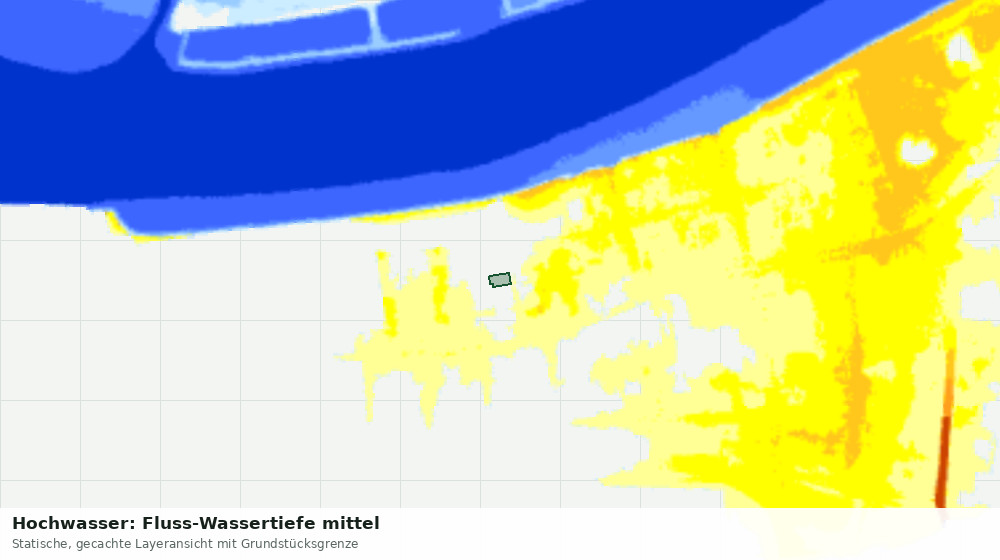 Statische Kartenansicht: Hochwasser: Fluss-Wassertiefe mittel