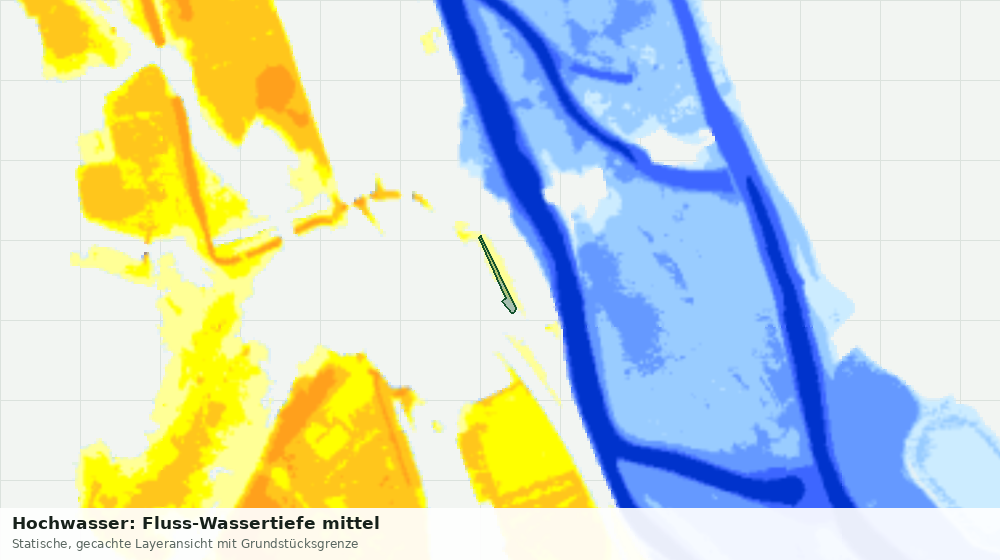 Statische Kartenansicht: Hochwasser: Fluss-Wassertiefe mittel