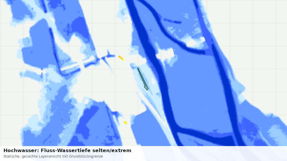 Statische Kartenansicht: Hochwasser: Fluss-Wassertiefe selten/extrem
