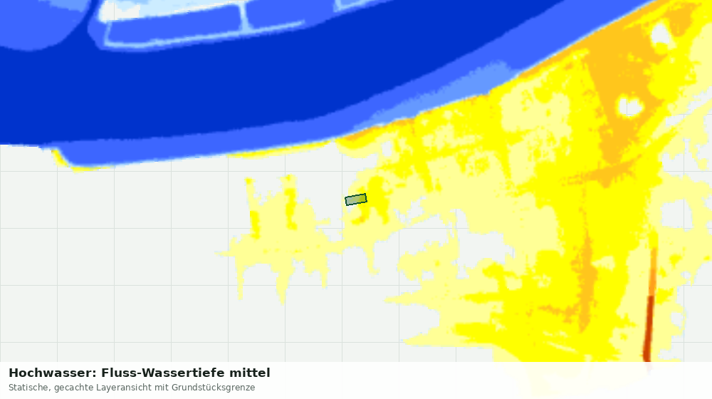Statische Kartenansicht: Hochwasser: Fluss-Wassertiefe mittel