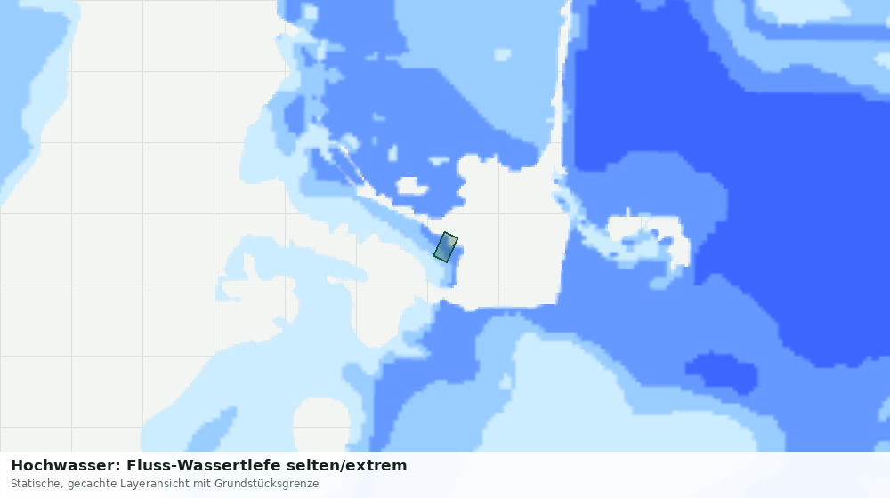 Statische Kartenansicht: Hochwasser: Fluss-Wassertiefe selten/extrem