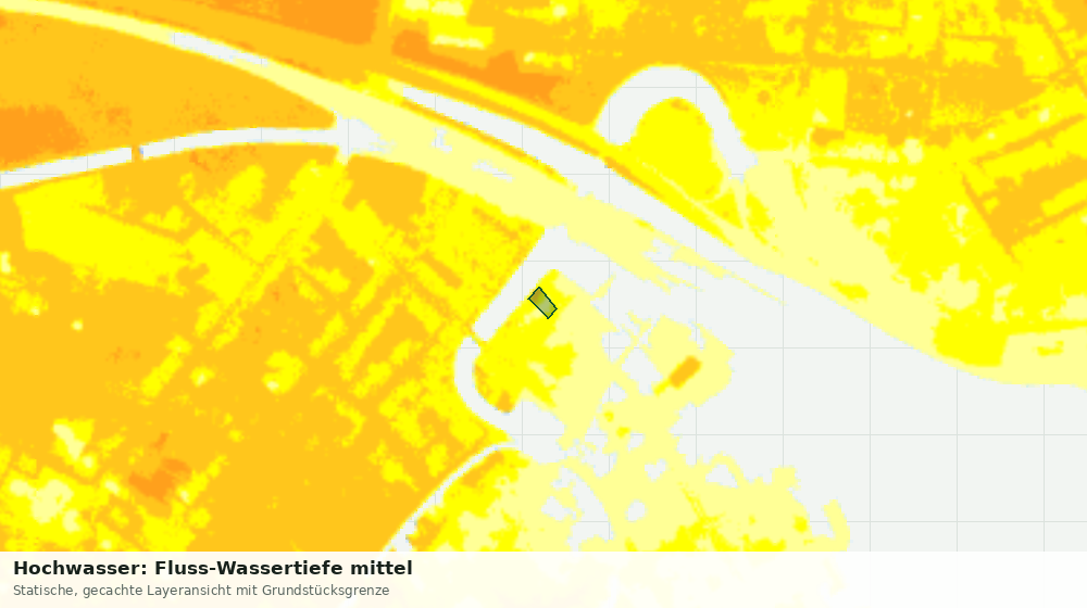 Statische Kartenansicht: Hochwasser: Fluss-Wassertiefe mittel