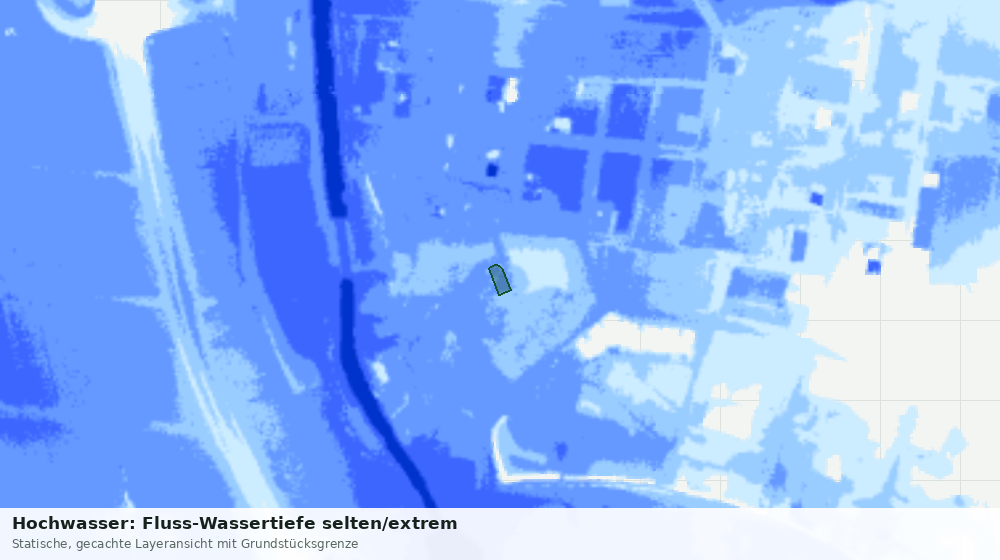 Statische Kartenansicht: Hochwasser: Fluss-Wassertiefe selten/extrem