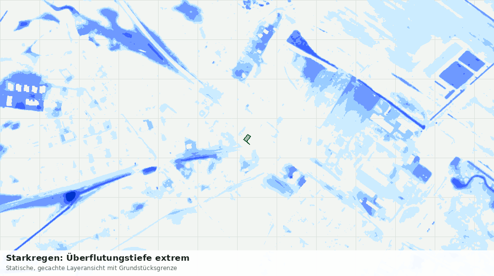 Statische Kartenansicht: Starkregen: Überflutungstiefe extrem