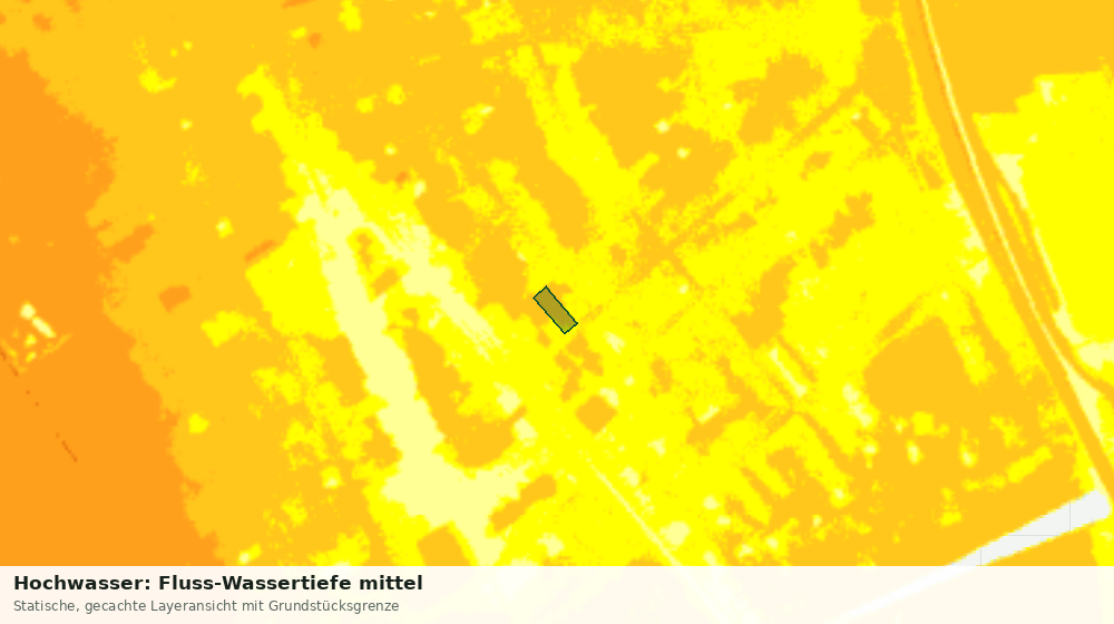Statische Kartenansicht: Hochwasser: Fluss-Wassertiefe mittel