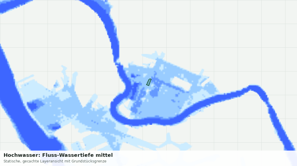 Statische Kartenansicht: Hochwasser: Fluss-Wassertiefe mittel