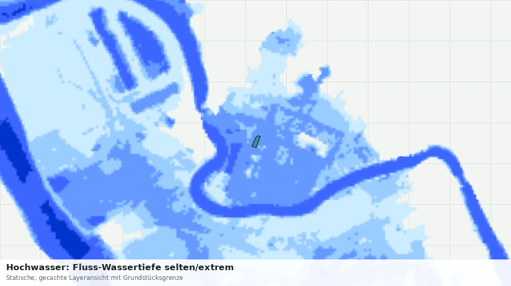 Statische Kartenansicht: Hochwasser: Fluss-Wassertiefe selten/extrem
