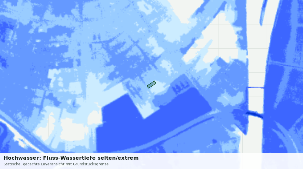 Statische Kartenansicht: Hochwasser: Fluss-Wassertiefe selten/extrem