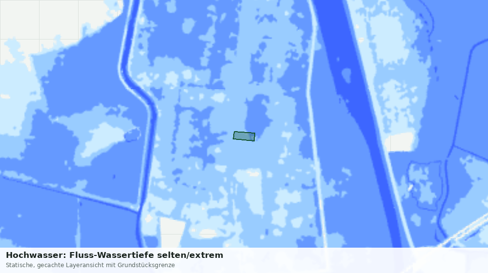 Statische Kartenansicht: Hochwasser: Fluss-Wassertiefe selten/extrem