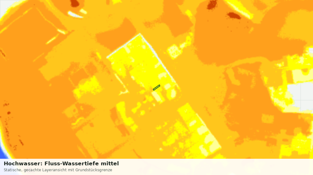 Statische Kartenansicht: Hochwasser: Fluss-Wassertiefe mittel