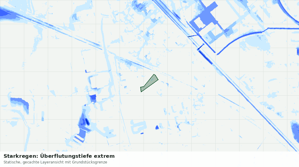 Statische Kartenansicht: Starkregen: Überflutungstiefe extrem