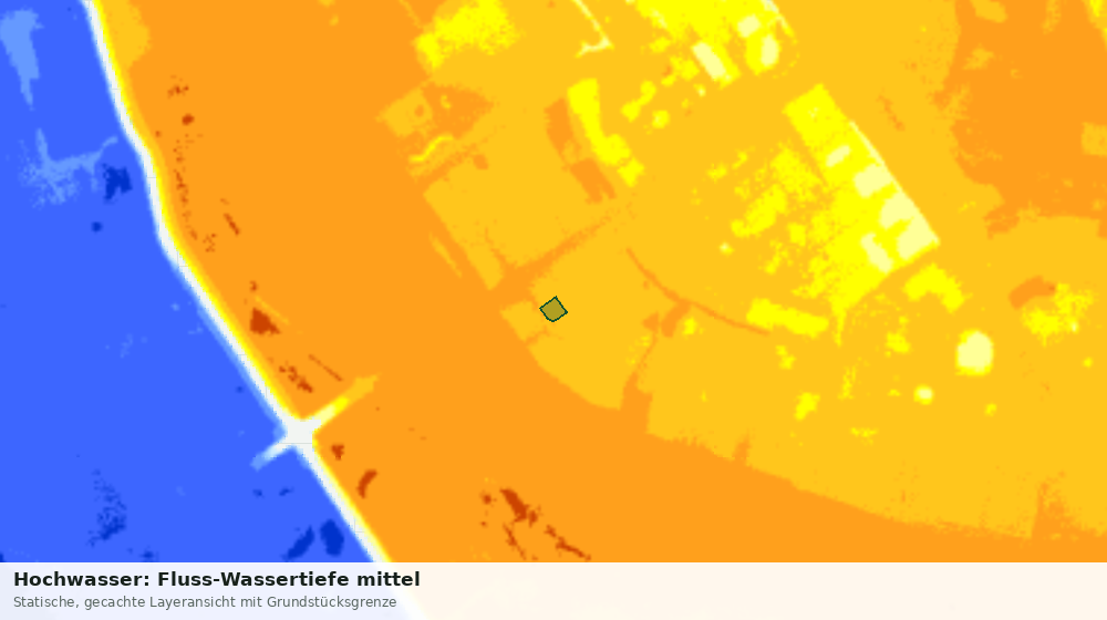 Statische Kartenansicht: Hochwasser: Fluss-Wassertiefe mittel