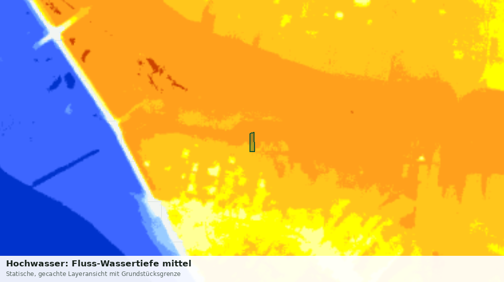 Statische Kartenansicht: Hochwasser: Fluss-Wassertiefe mittel