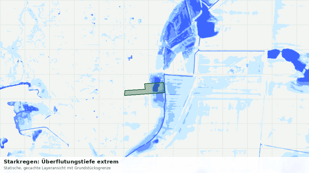 Statische Kartenansicht: Starkregen: Überflutungstiefe extrem