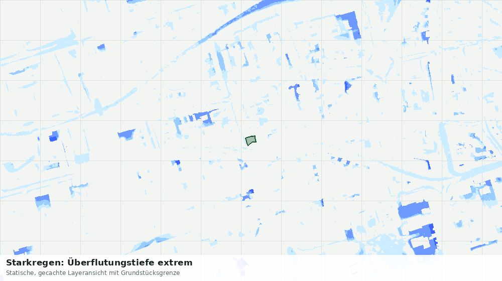 Statische Kartenansicht: Starkregen: Überflutungstiefe extrem