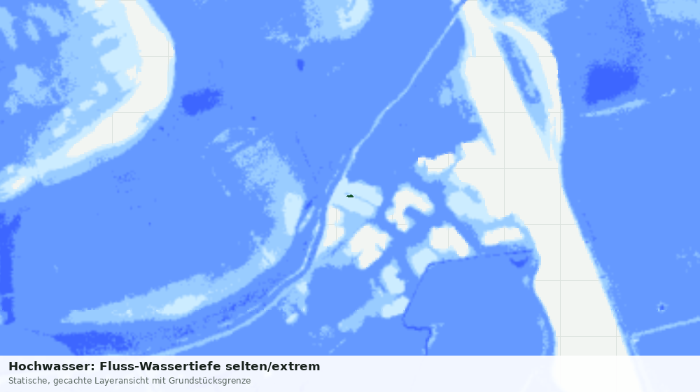 Statische Kartenansicht: Hochwasser: Fluss-Wassertiefe selten/extrem