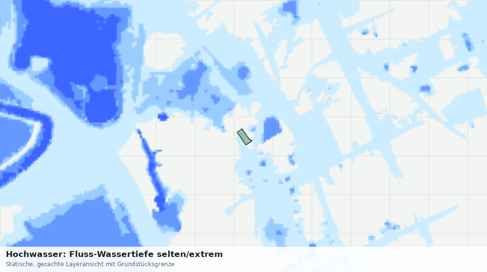 Statische Kartenansicht: Hochwasser: Fluss-Wassertiefe selten/extrem