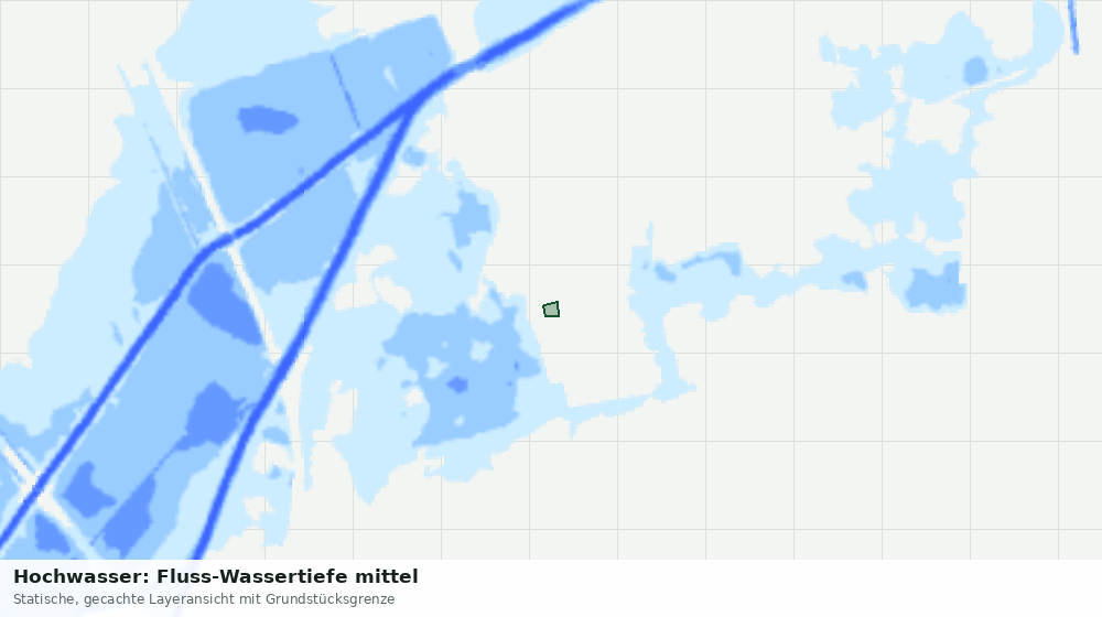 Statische Kartenansicht: Hochwasser: Fluss-Wassertiefe mittel