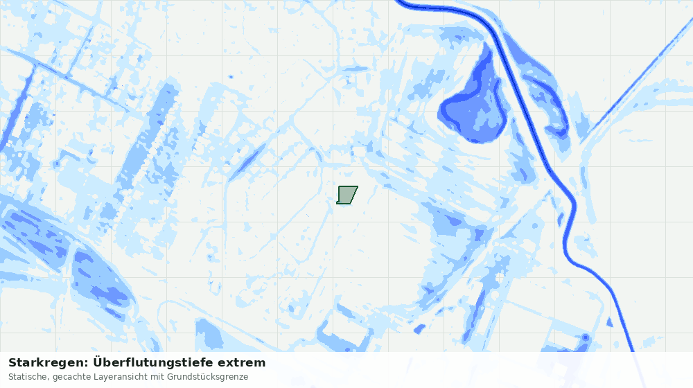 Statische Kartenansicht: Starkregen: Überflutungstiefe extrem