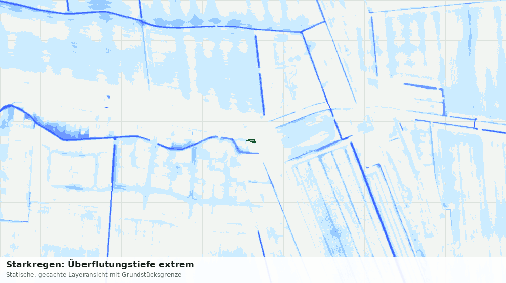 Statische Kartenansicht: Starkregen: Überflutungstiefe extrem