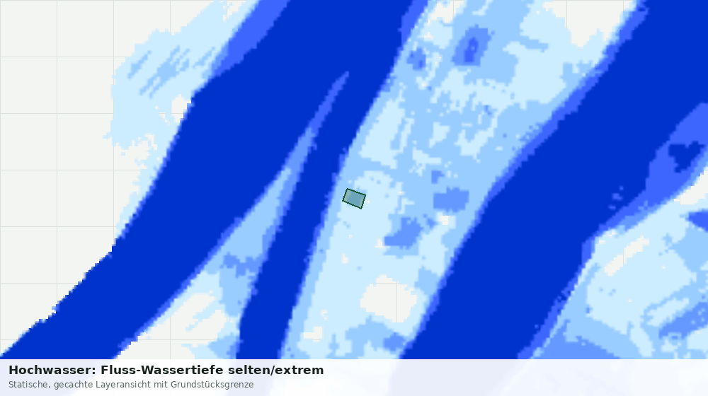 Statische Kartenansicht: Hochwasser: Fluss-Wassertiefe selten/extrem