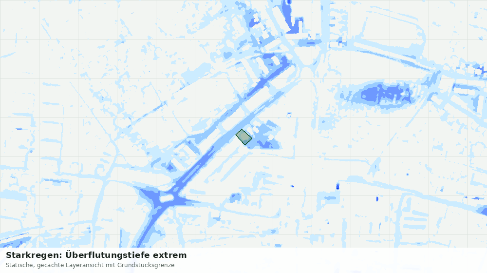 Statische Kartenansicht: Starkregen: Überflutungstiefe extrem
