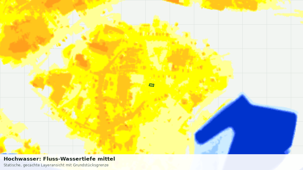 Statische Kartenansicht: Hochwasser: Fluss-Wassertiefe mittel
