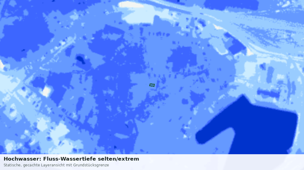 Statische Kartenansicht: Hochwasser: Fluss-Wassertiefe selten/extrem