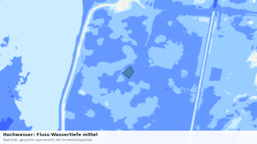 Statische Kartenansicht: Hochwasser: Fluss-Wassertiefe mittel