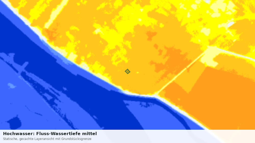 Statische Kartenansicht: Hochwasser: Fluss-Wassertiefe mittel