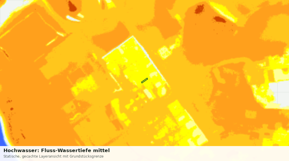 Statische Kartenansicht: Hochwasser: Fluss-Wassertiefe mittel