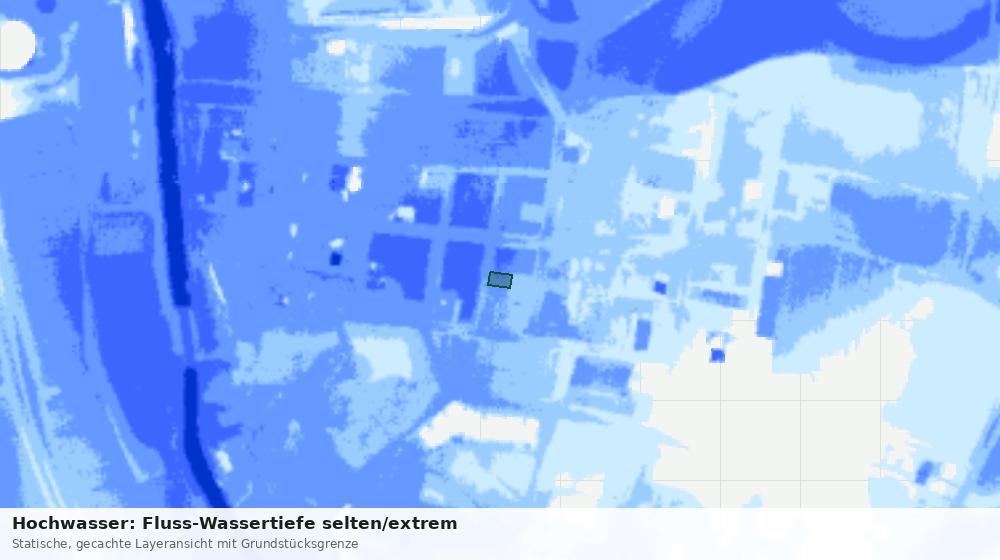 Statische Kartenansicht: Hochwasser: Fluss-Wassertiefe selten/extrem