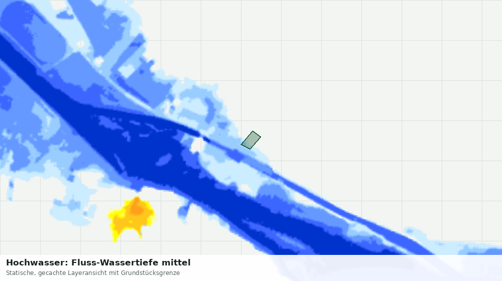 Statische Kartenansicht: Hochwasser: Fluss-Wassertiefe mittel