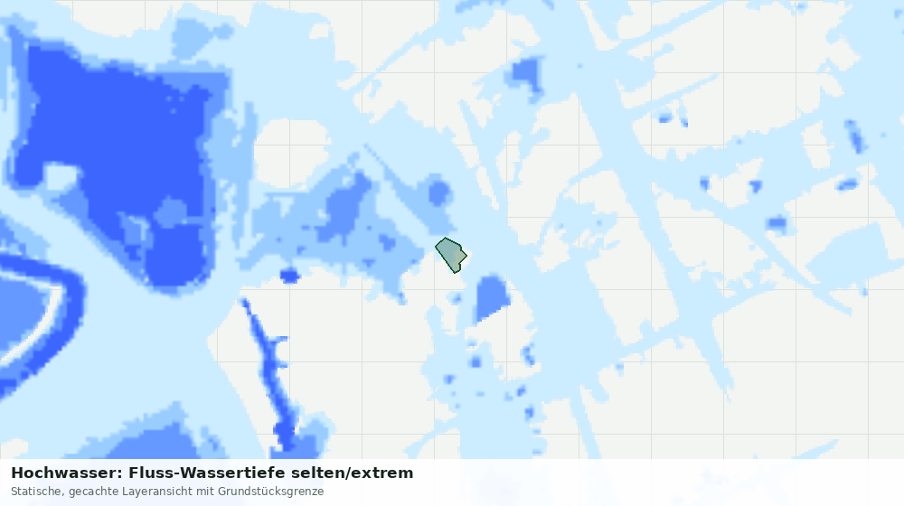Statische Kartenansicht: Hochwasser: Fluss-Wassertiefe selten/extrem