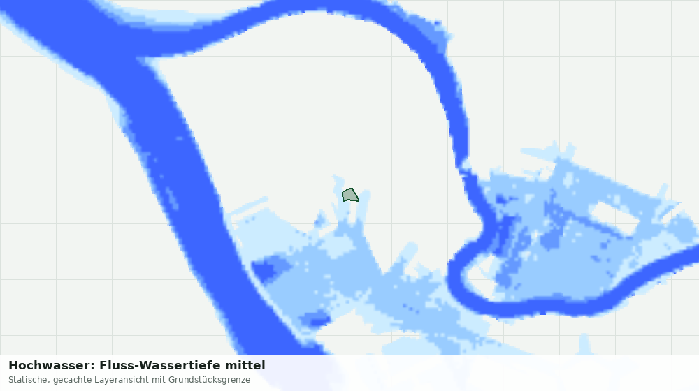 Statische Kartenansicht: Hochwasser: Fluss-Wassertiefe mittel